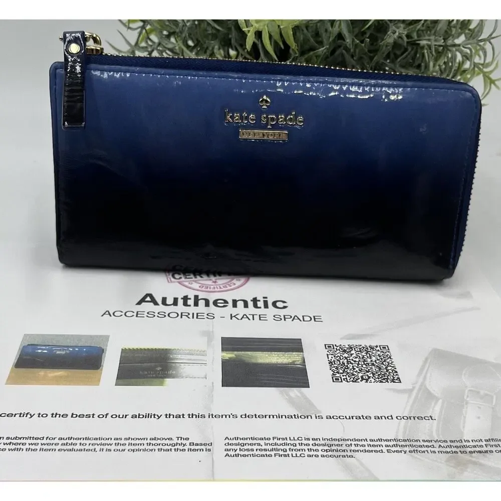 Kate Spade Authenticated‎ Cedar Street Cosmic Blue Ombre Patent Nisha Wallet